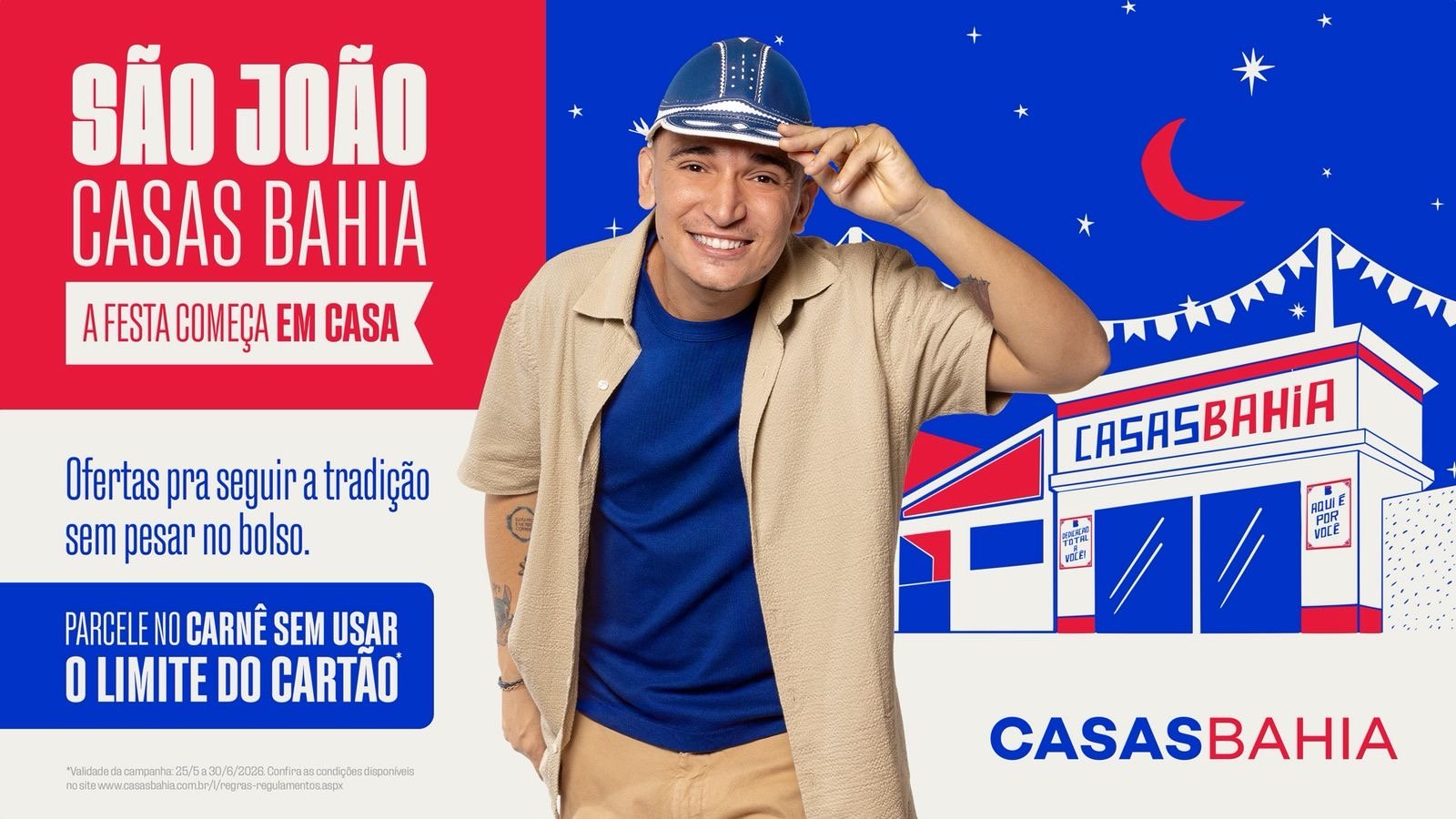 Casas Bahia anuncia campanha de São João com estreia de João Gomes como embaixador da marca