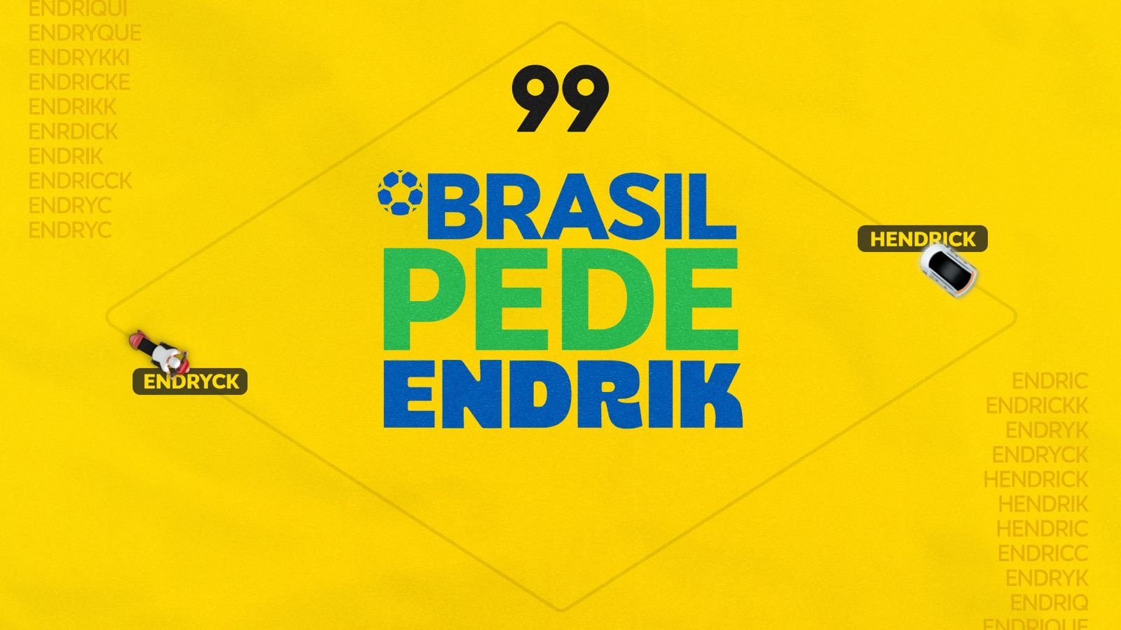 Enquanto o Brasil pede Endrick em campo, a 99Food leva um “Endrik” até você